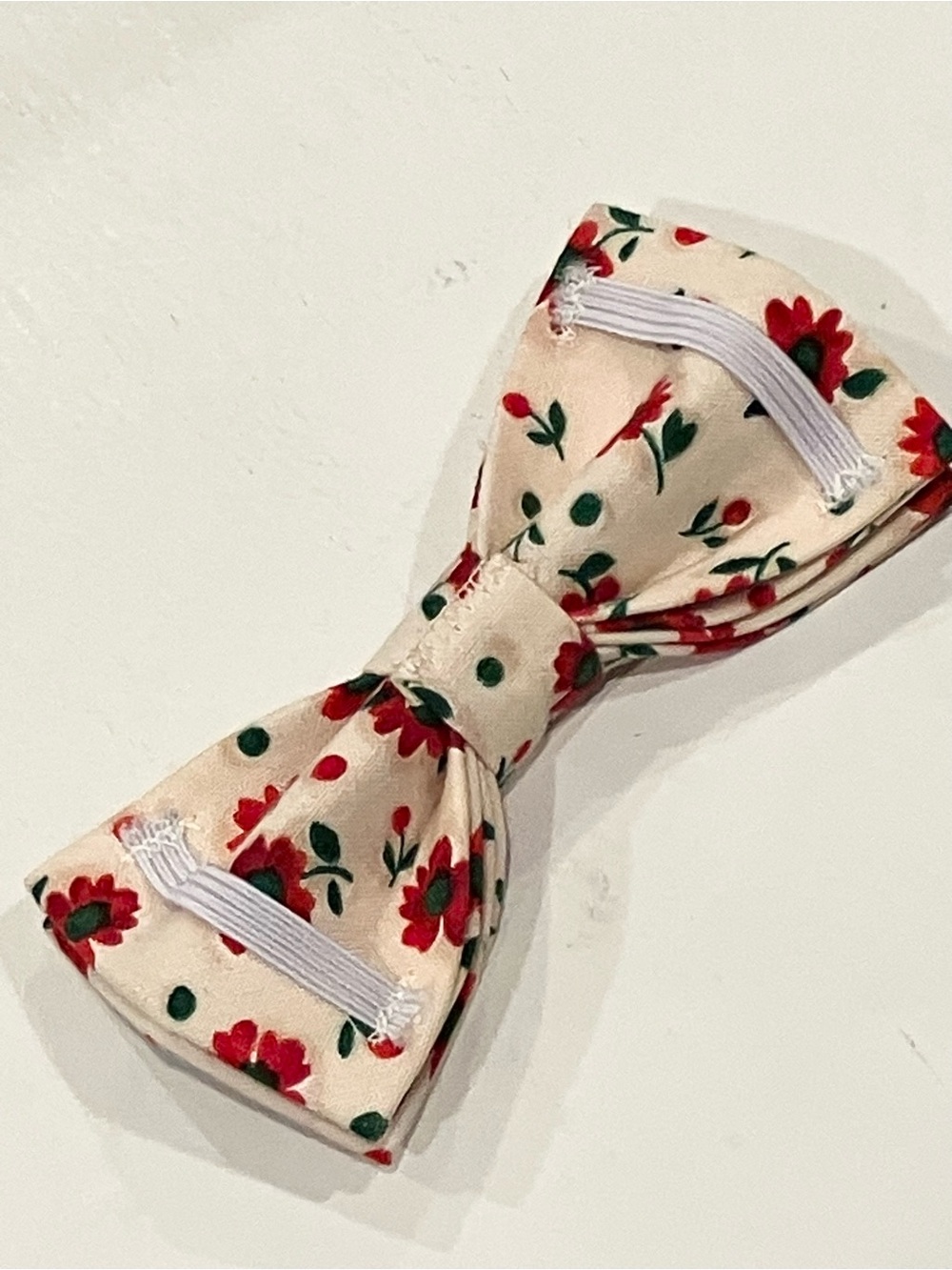 Pet Bowtie in Red & Green Floral - Picture 3 of 3
